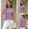 imageArachampampCloz Womens Cotton Blend Breathable Crochet Summer Tops 2025Lilac Purple