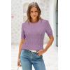 imageArachampampCloz Womens Cotton Blend Breathable Crochet Summer Tops 2025Lilac Purple