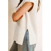 imageArachampampCloz Womens Cotton Blend Cap Sleeve Side Slit Sweater Vest Fall Casual Tops 2025Offwhite