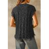 imageArachampampCloz Womens Cozy Cotton Fringe Cable Knit Western Outfits Fall Sweater Vests 2025Black Heather