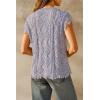 imageArachampampCloz Womens Cozy Cotton Fringe Cable Knit Western Outfits Fall Sweater Vests 2025Blue Heather