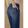 imageArachampampCloz Womens Denim Adjustable Waist Buttons High Waisted Wide Leg Jeans 2025Dark Blue