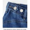 imageArachampampCloz Womens Denim Adjustable Waist Buttons High Waisted Wide Leg Jeans 2025Dark Blue