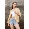 imageArachampampCloz Womens Lightweight Cardigan Short Sleeve Shrugs Button Crochet Knit Fashion Sweaters Tops Cozy CloudsApricot