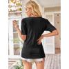 imageArachampampCloz Womens Lightweight Fall Sweater Tops Casual Short Sleeve Blouses ShirtsAzblack