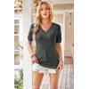 imageArachampampCloz Womens Lightweight Fall Sweater Tops Casual Short Sleeve Blouses ShirtsAzdark Grey