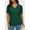 imageArachampampCloz Womens Lightweight Fall Sweater Tops Casual Short Sleeve Blouses ShirtsAzgreen 02