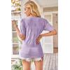 imageArachampampCloz Womens Lightweight Fall Sweater Tops Casual Short Sleeve Blouses ShirtsAzlight Purple