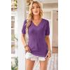 imageArachampampCloz Womens Lightweight Fall Sweater Tops Casual Short Sleeve Blouses ShirtsAzpurple