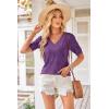 imageArachampampCloz Womens Lightweight Fall Sweater Tops Casual Short Sleeve Blouses ShirtsAzpurple