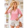 imageArachampampCloz Womens Lightweight Fall Sweater Tops Casual Short Sleeve Blouses ShirtsBpink