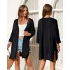 imageArachampampCloz Womens Lightweight Summer Beach Kimonos CardiganBlack
