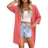 imageArachampampCloz Womens Lightweight Summer Beach Kimonos CardiganCoral