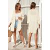imageArachampampCloz Womens Lightweight Summer Beach Kimonos CardiganCream White