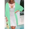 imageArachampampCloz Womens Lightweight Summer Beach Kimonos CardiganPea Green
