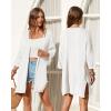 imageArachampampCloz Womens Lightweight Summer Beach Kimonos CardiganWhite