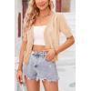 imageArachampampCloz Womens Lightweight Summer Business Casual Cropped Short Sleeve CardiganApricot