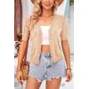 imageArachampampCloz Womens Lightweight Summer Business Casual Cropped Short Sleeve CardiganApricot