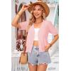 imageArachampampCloz Womens Lightweight Summer Business Casual Cropped Short Sleeve CardiganBlight Pink
