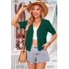 imageArachampampCloz Womens Lightweight Summer Business Casual Cropped Short Sleeve CardiganDark Green