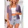 imageArachampampCloz Womens Lightweight Summer Business Casual Cropped Short Sleeve CardiganGrey Purple