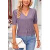 imageArachampampCloz Womens Lightweight Summer Business Casual Cropped Short Sleeve CardiganGrey Purple