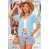 imageArachampampCloz Womens Lightweight Summer Business Casual Cropped Short Sleeve CardiganLight Blue