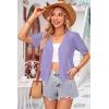 imageArachampampCloz Womens Lightweight Summer Business Casual Cropped Short Sleeve CardiganLight Purple