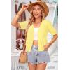 imageArachampampCloz Womens Lightweight Summer Business Casual Cropped Short Sleeve CardiganYellow