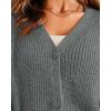 imageArachampampCloz Womens Mohair Wool Blend Fall Chunky Business Cardigan Sweaters 2025Dark Gray