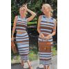 imageArachampampCloz Womens Non See Through 2 Piece Sets Early Fall Tank Top and Midi Skirt Knit OutfitsBluecoffee