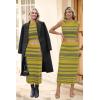 imageArachampampCloz Womens Non See Through 2 Piece Sets Early Fall Tank Top and Midi Skirt Knit OutfitsDark Yellowgreen