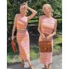 imageArachampampCloz Womens Non See Through 2 Piece Sets Early Fall Tank Top and Midi Skirt Knit OutfitsPinkorange