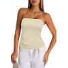 imageArachampampCloz Womens Silk Blend Non See Through Non Slip Fall Fashion Tube Top 2025Beige Apricot