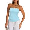 imageArachampampCloz Womens Silk Blend Non See Through Non Slip Fall Fashion Tube Top 2025Light Blue