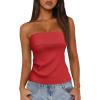 imageArachampampCloz Womens Silk Blend Non See Through Non Slip Fall Fashion Tube Top 2025Red