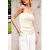 imageArachampampCloz Womens Silk Blend Non See Through Non Slip Fall Fashion Tube Top 2025White