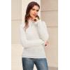 imageArachampampCloz Womens Silk Wool Blend Lace Mock Neck Slim Fitted Sweater Trendy 2025White