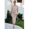 imageArachampampCloz Womens Soft 2 Piece Sets Summer Crochet Top and Midi Slit Skirt Outfits 2025Light Pink