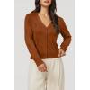 imageArachampampCloz Womens Soft Cropped Cardigan Casual Lightweight Shrug Sweater TopsCaramel