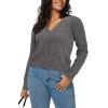 imageArachampampCloz Womens Soft Cropped Cardigan Casual Lightweight Shrug Sweater TopsDark Gray