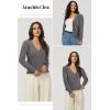 imageArachampampCloz Womens Soft Cropped Cardigan Casual Lightweight Shrug Sweater TopsDark Gray