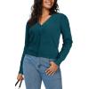 imageArachampampCloz Womens Soft Cropped Cardigan Casual Lightweight Shrug Sweater TopsDark Green