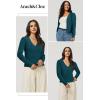imageArachampampCloz Womens Soft Cropped Cardigan Casual Lightweight Shrug Sweater TopsDark Green