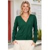 imageArachampampCloz Womens Soft Cropped Cardigan Casual Lightweight Shrug Sweater TopsDeep Green