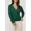 imageArachampampCloz Womens Soft Cropped Cardigan Casual Lightweight Shrug Sweater TopsDeep Green