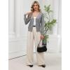 imageArachampampCloz Womens Soft Cropped Cardigan Casual Lightweight Shrug Sweater TopsGray