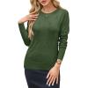 imageArachampampCloz Womens Soft Knit Sweater Fall Dressy Casual Pullover TopsAarmy Green