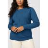 imageArachampampCloz Womens Soft Knit Sweater Fall Dressy Casual Pullover TopsAblue