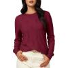imageArachampampCloz Womens Soft Knit Sweater Fall Dressy Casual Pullover TopsAdark Red